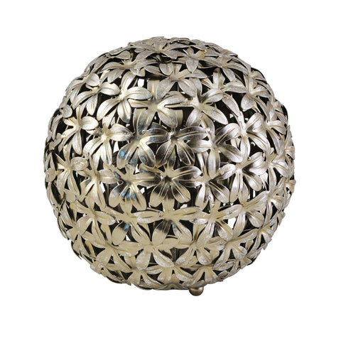 Round Flower T- light Holder : Silver