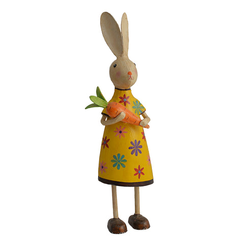 Hand painted Mrs Bunny With Carrot