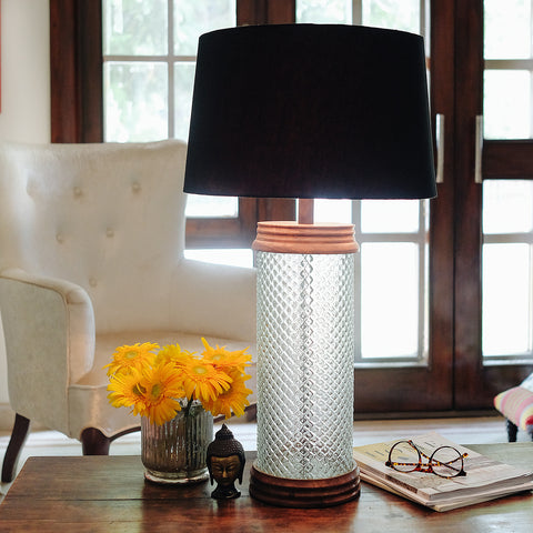 Faceted Crystal Lamp: Black