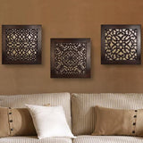 Brown Square Wall Art : Set of 3