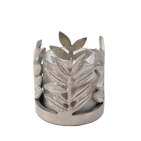 Leaf Shaped Candle Holder with Candle