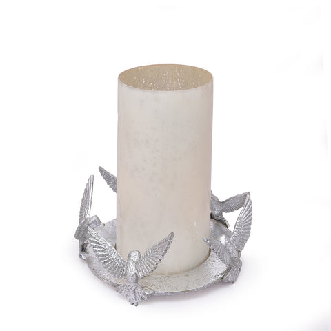 Nickel Dove Candle Stand