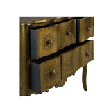 Gold Wood and Brass Console