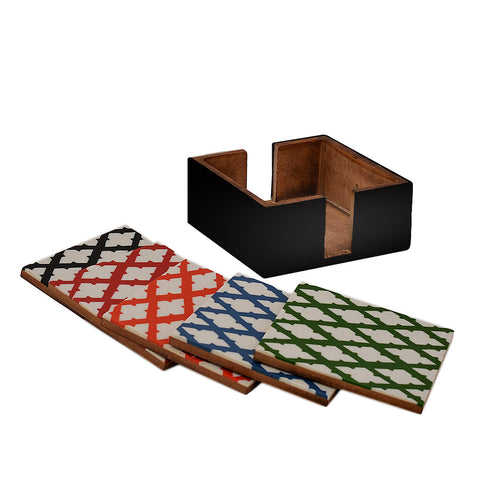 Ethnic Ikat Print Coaster With a Box