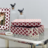 Red Ikat Print Treasure Box