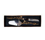 Gold Twigs Cake Picker & Knife