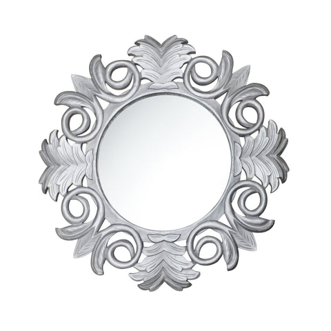 Silver Floral Carved Mirror