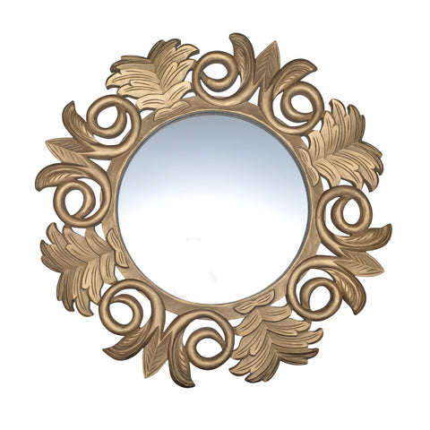 Gold Carved Floral Mirror