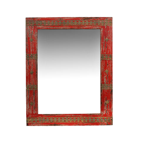 Distressed Mirror - Red