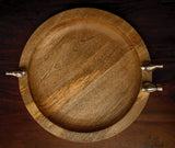 Round Wooden Platter with Bird