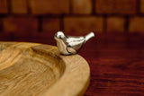 Round Wooden Platter with Bird