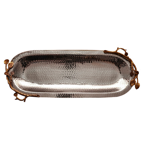 Oval Tray With Gold Handles