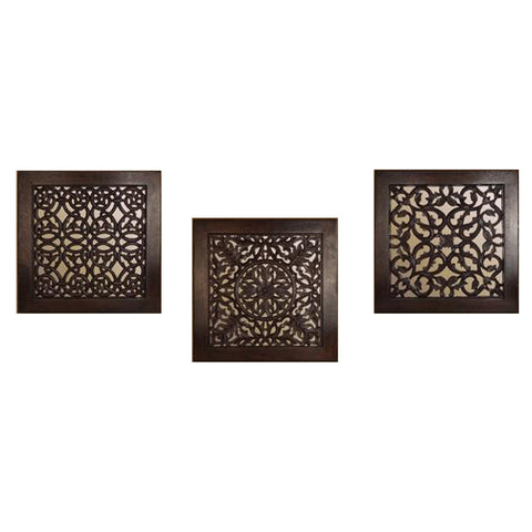 Brown Square Wall Art : Set of 3