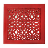 Fretwork Wall Art: Red (Set Of 3)