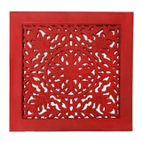 Fretwork Wall Art: Red (Set Of 3)