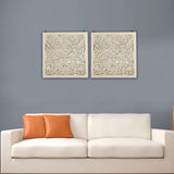 Fretwork Wall art - White Paisley