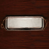 Silver Tray with Gold Handles